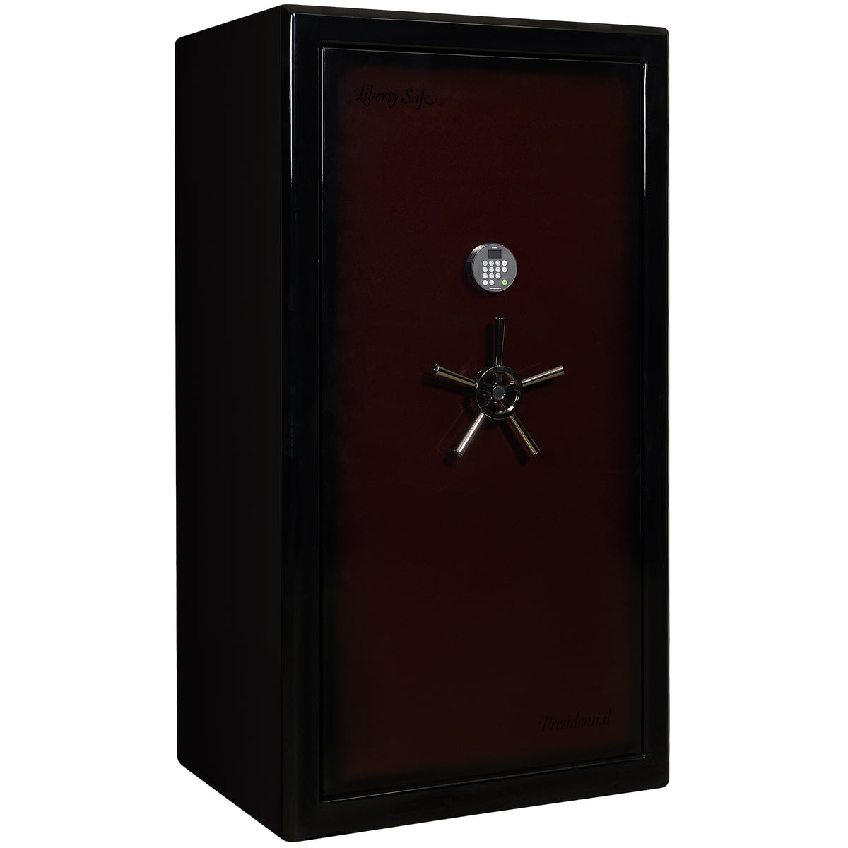 Presidential Series | Level 10 Security | 2.5 Hours Fire Protection | 40 | Dimensions: 66”(H) x 36”(W) x 27.75"(D*) | Burgundy Gloss | Electronic Lock - Closed