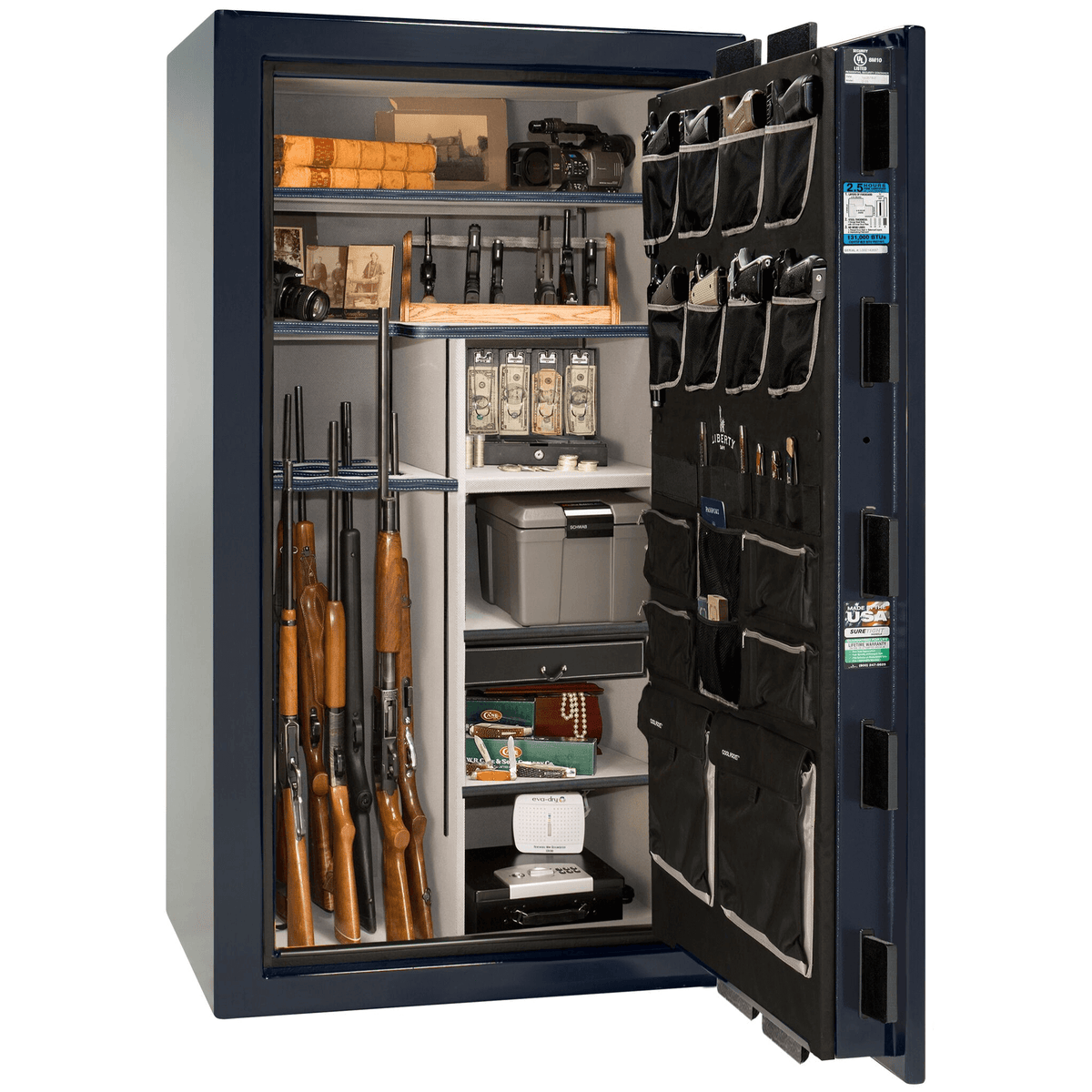 Magnum | 40 | Level 8 Security | 150 Minute Fire Protection | Blue Gloss | Chrome Electronic Lock | 65.5&quot;(H) x 36&quot;(W) x 32&quot;(D)