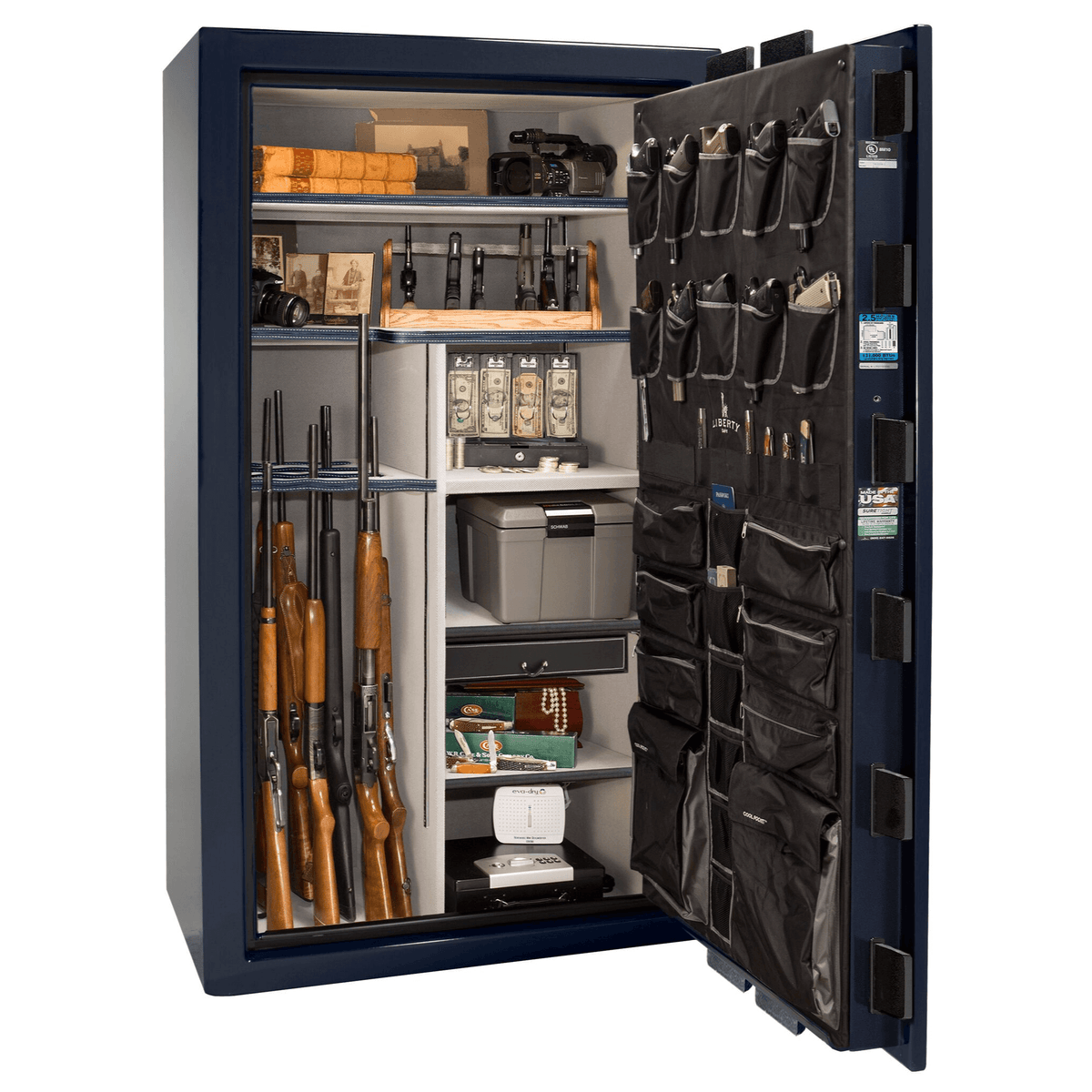 Magnum | 50 | Level 8 Security | 150 Minute Fire Protection | Blue Gloss | Chrome Mechanical Lock | 72.5&quot;(H) x 42&quot;(W) x 32&quot;(D)