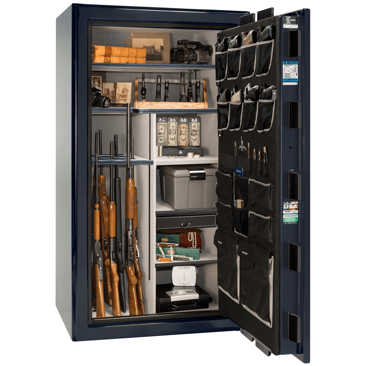 Presidential | 40 | Level 8 Security | 150 Minute Fire Protection | Blue Gloss | Chrome Electronic Lock | 65.5&quot;(H) x 36&quot;(W) x 32&quot;(D)