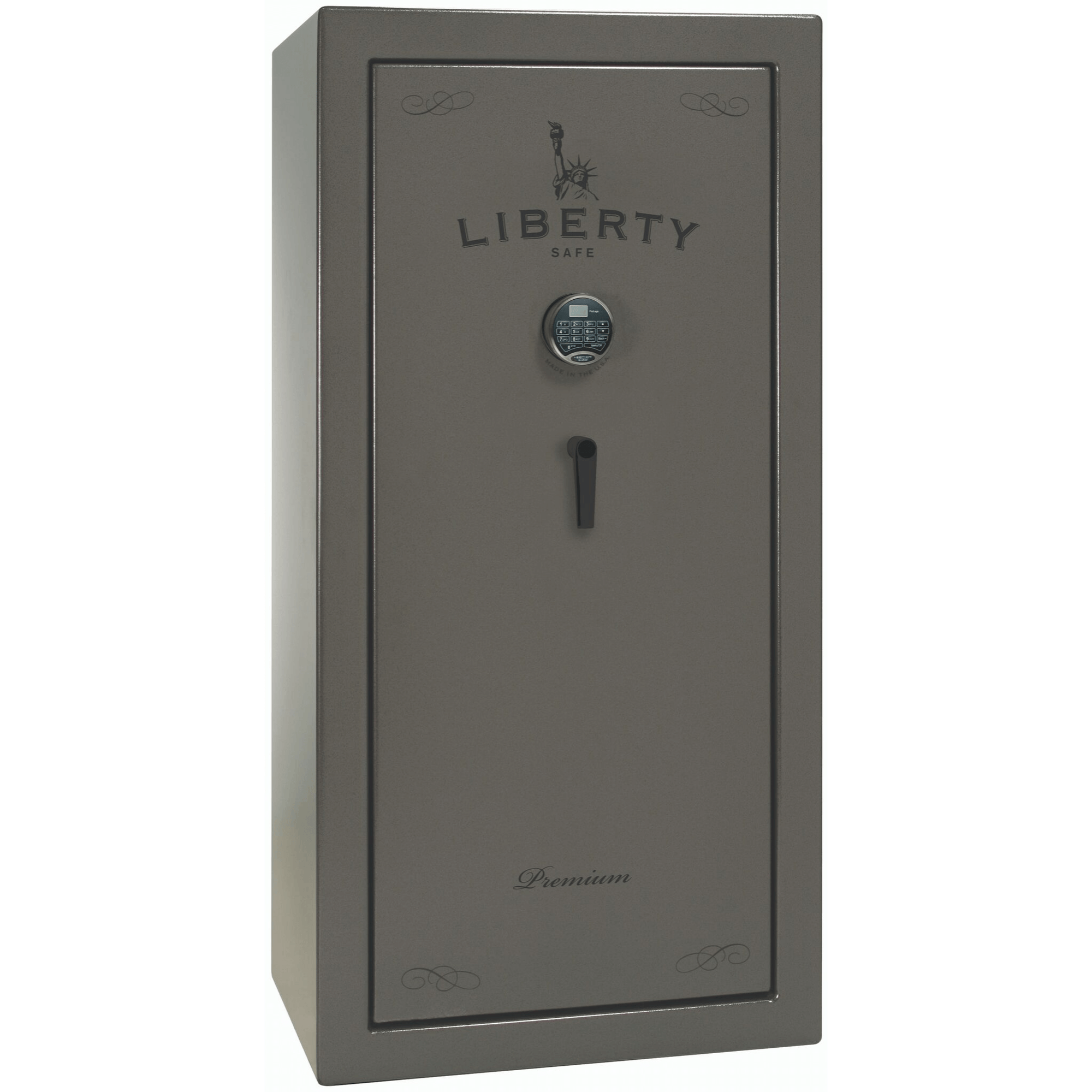 Premium | 20 | Level 2 Security | 75 Minute Fire Protection | Gray | Black Electronic Lock | 60.5"(H) x 28"(W) x 22"(D)